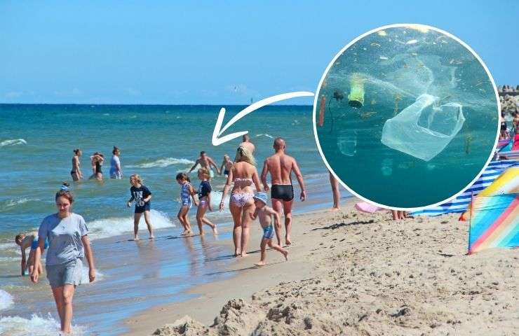 Spiaggia affollata di bagnanti